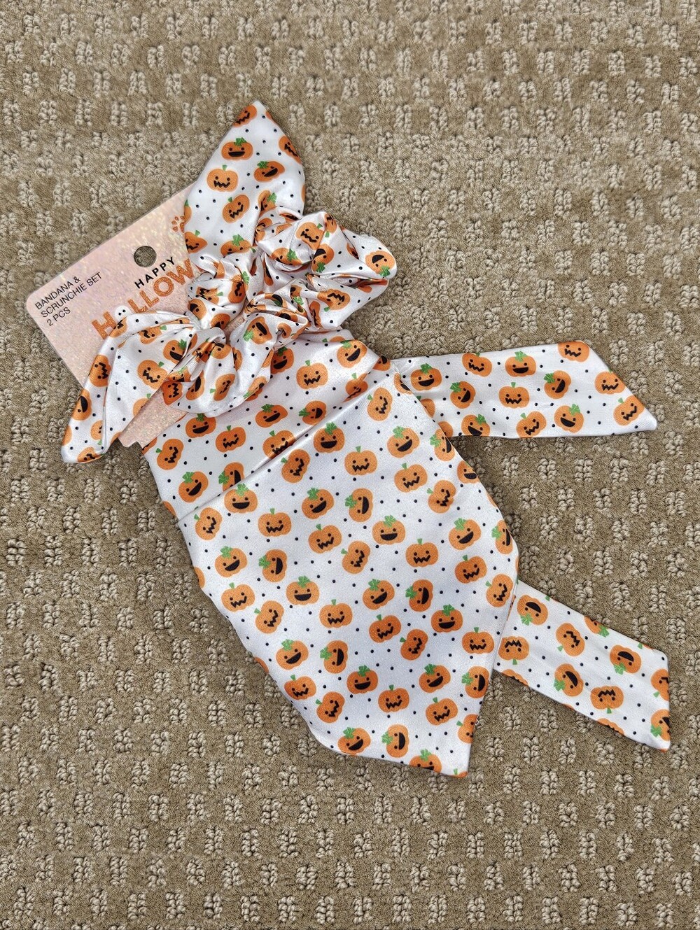 Happy Halloween Scrunchie and bandana set